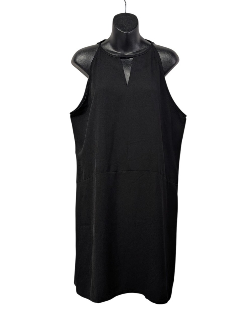 maurices Women's Black Shift Dress Round Neck Sleeveless Cutout Button 0 NWT